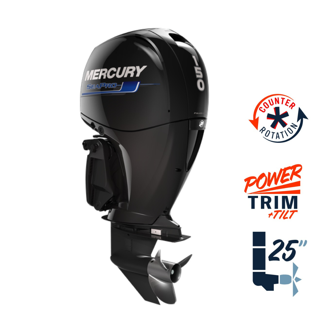 MOTOR MERCURY 150HP 4 TIEMPOS SEAPRO (150 CXL 4S SP) 1151F28ED SIN MANERAL/SIN ACCESORIOS