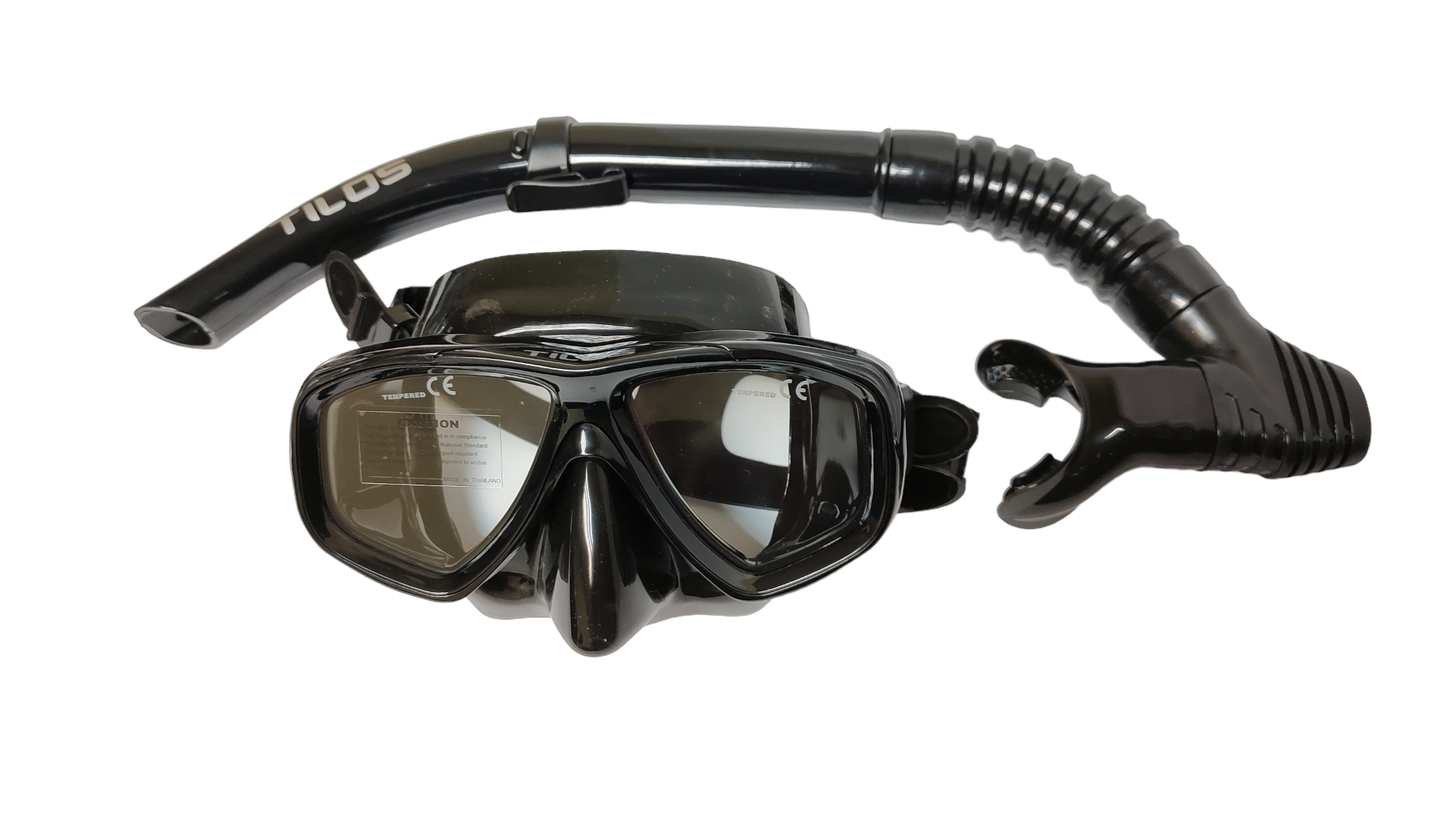 COMBO SNORKEL/VISOR DOS CRISTALES (SET-201BB) NEGRO TILOS