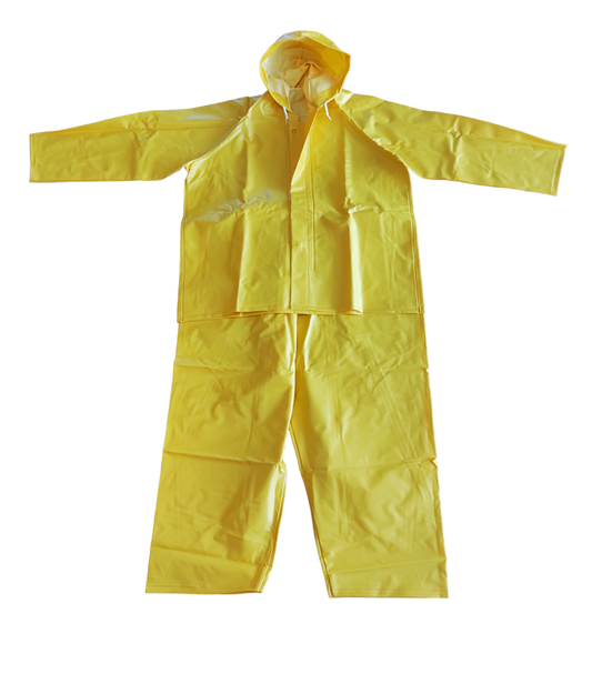 TRAJE AMARILLO PLAST. C/CAPUCHA T-44 (2 PZAS.) (BB)